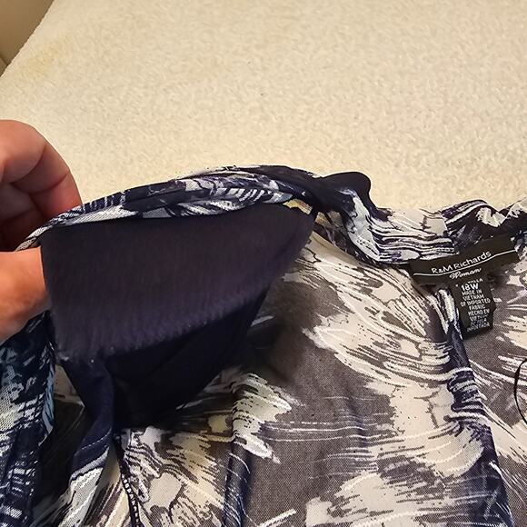 NWT R&M Richards Womens Sheer 3/4 Sleeve Open Front Cardigan Sz 18W - Picture 5 of 12